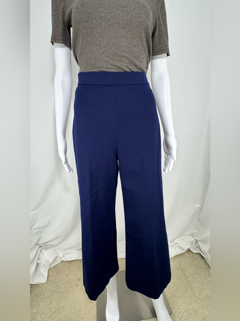 Pearl by Lela Rose Navy Blue Wide Leg Pants Trousers High Rise Size 2 EUC